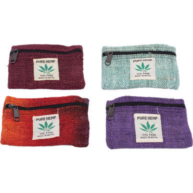 10Count Hemp Zipper Pouch - Various Colors