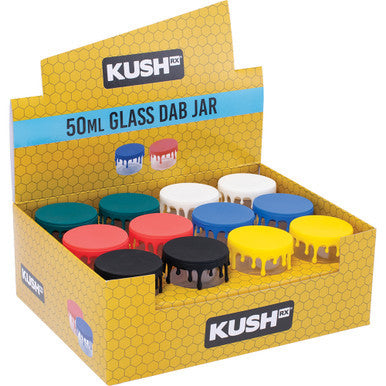 24Count 50Ml Glass Dab Jars Silicone Top - Kushrx