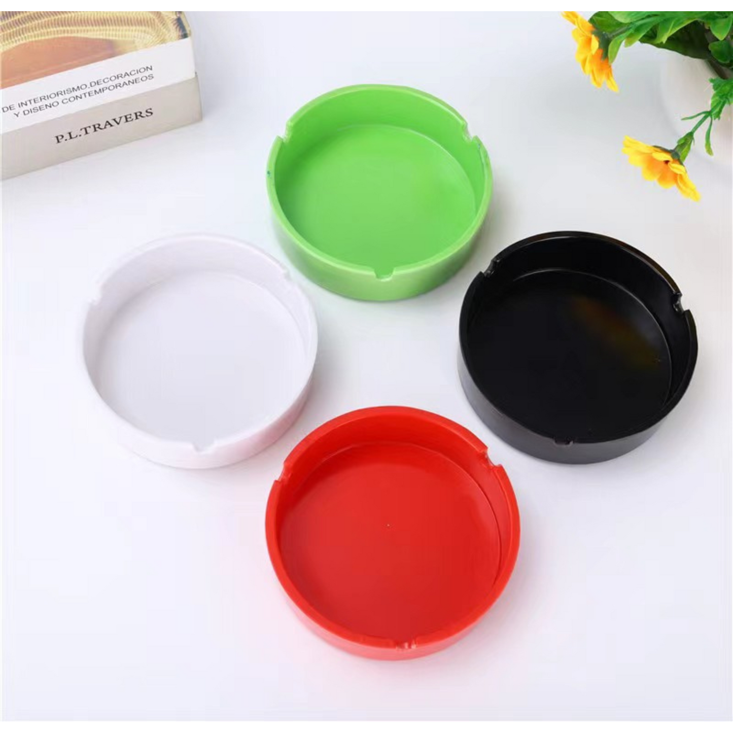 Plastic Ashtray Custom Logo 4" Diameter