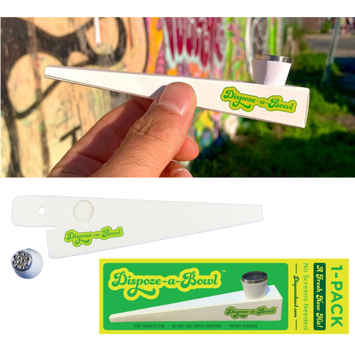 Dispoze-A-Bowl Pipes with Inserts Custom Logo