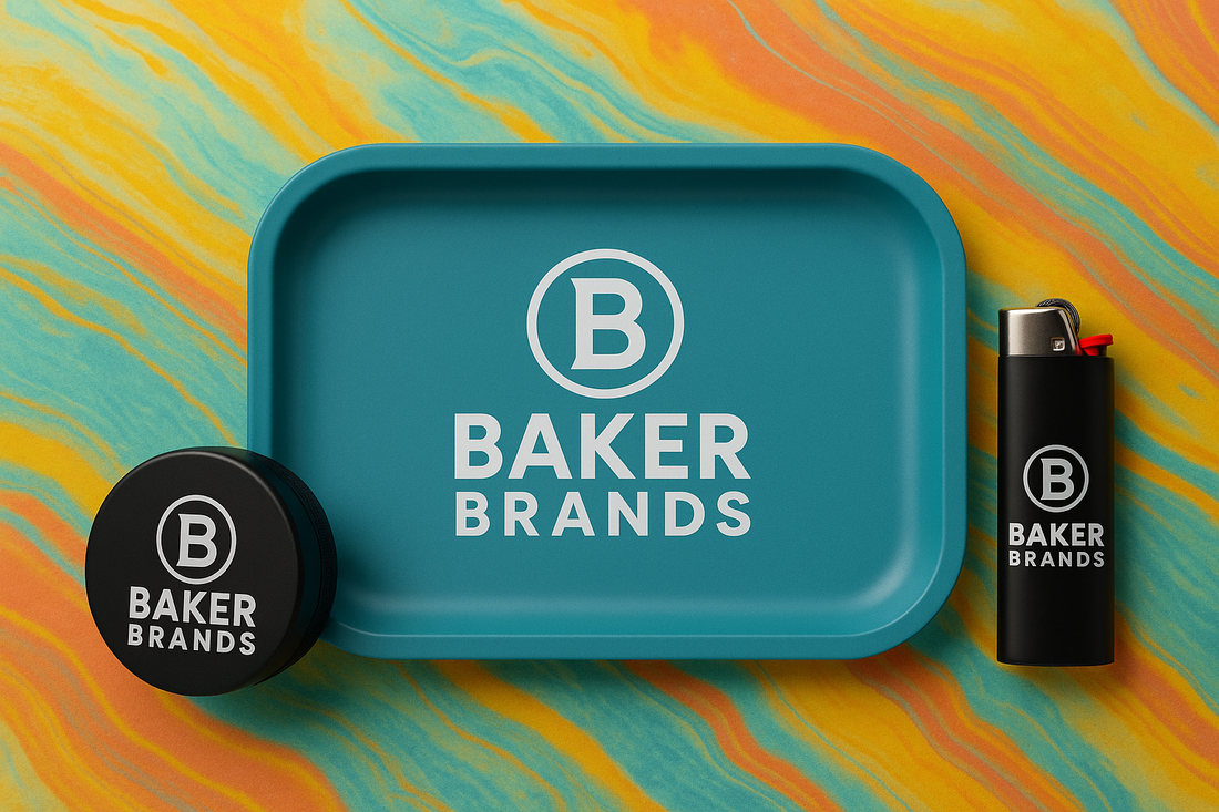 Custom Rolling Trays, Grinders, and Lighters with Baker Brands