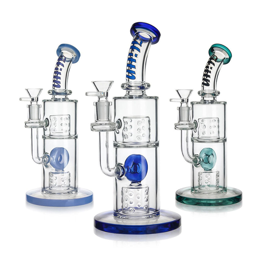 Percs Rounded Hittn Slitted Cylindrical Barrel Perc & Round Mill Chamber Bong β Baker ...